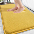 OLANLY Thick Memory Foam Bathroom Rugs 30x20, Absorbent Bath Mat, Yellow | Soft Quick Dry Bath Rugs Mats, Non-Slip, Machine Washable Carpet for Bathroom Floor, Tub and Shower, Home Decor Accessories