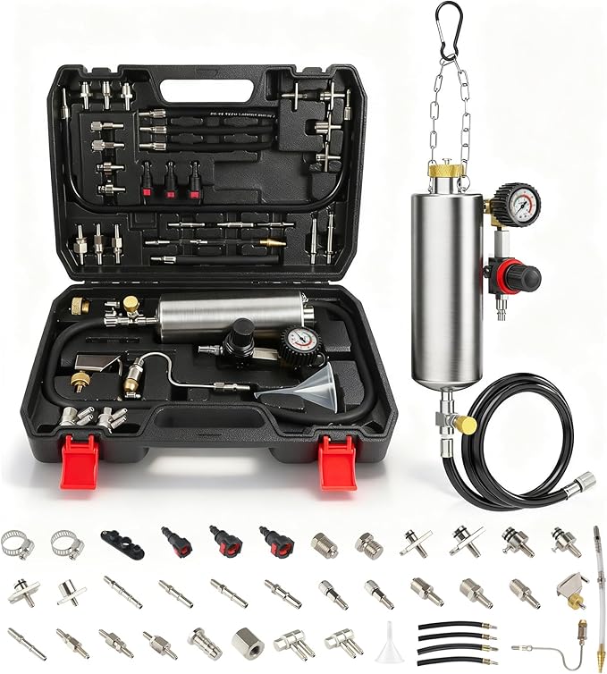 MR CARTOOL Fuel Injector Cleaner Kit 150PSI Automotive Fuel System Cleaning Kit for for Gasoline Injectors, C100 Non-dismantle Fuel Injector Cleaner Machine for Auto Catalytic Converter/Intake Valve