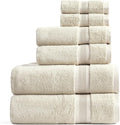 Springtree Home Luxury Bamboo Rayon Bath Towel Set | 6-Piece Set | Sand | 35% Bamboo Rayon - 65% Zero Twist Cotton | Absorbent Quick-Dry Towels for Bathroom | Ultra Soft | OEKO-TEX Standard 100