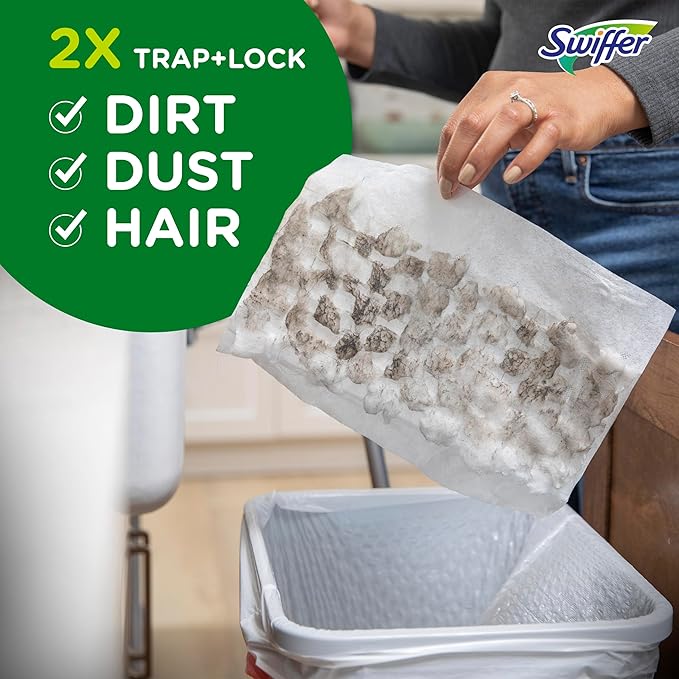 Swiffer Sweeper Heavy Duty Dry Multi-Surface Cloth Refills for Floor Sweeping and Cleaning, Unstopables Fresh Scent, 20 Count