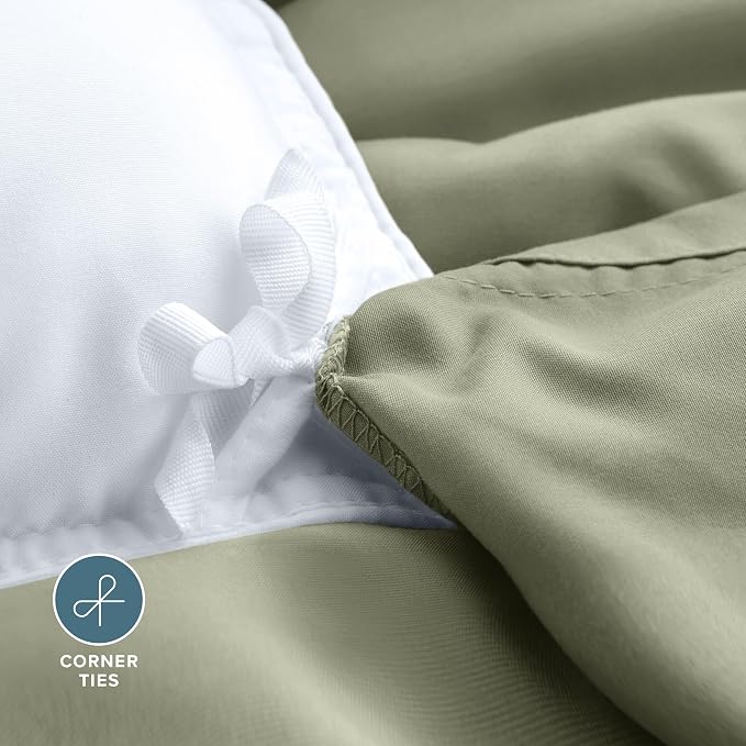 Bare Home Bedding Duvet Cover California King Size - Premium 1800 Super Soft Collection - Lightweight, Cooling - Soft Breathable Bedding Duvet Cover (Cal King, Sage)