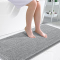 OLANLY Bathroom Runner Rugs 47x24, Soft Absorbent Chenille Bath Rugs, Rubber Backing Quick Dry, Machine Washable Long Bath Mats for Bathroom Floor, Tub and Shower, Home Decor Accessories, Light Grey