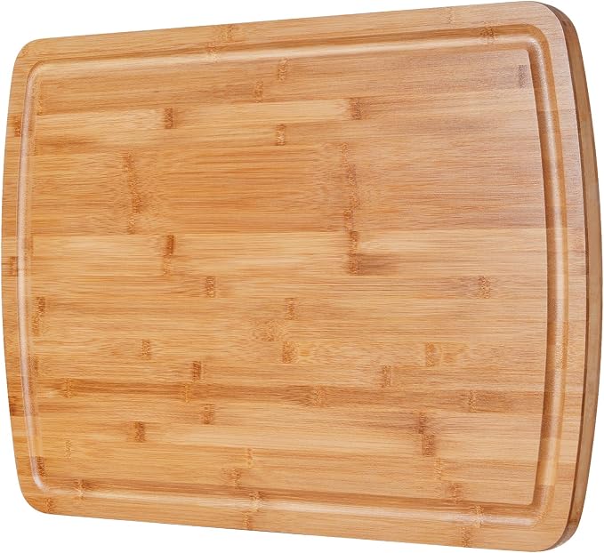 BEZIA 30"x20" Extra Large Bamboo Cutting Board for Kitchen, Stove Top Cover | Deep Juice Grooves, Pre-Oiled Finish, Lightweight Construction, Ideal for Daily Food Prep, Carving, Serving & Kitchen Tasks
