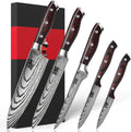 SHAN ZU Japanese Chef Knife Set 5 PCS, High Carbon Stainless Steel | Ultra Sharp Kitchen Knives for cooking, Professional Chef Knife Set with Ergonomic Pakkawood Handle