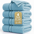 LANE LINEN Bath Sheet - Zero Twist - 4 Pack (35"x66") Towels - Ultra Soft & Super Absorbent - Hotel Collection Oversized Bath Towel Sets - Upgrade Your Daily Routine to a spa-Like Retreat - Blue