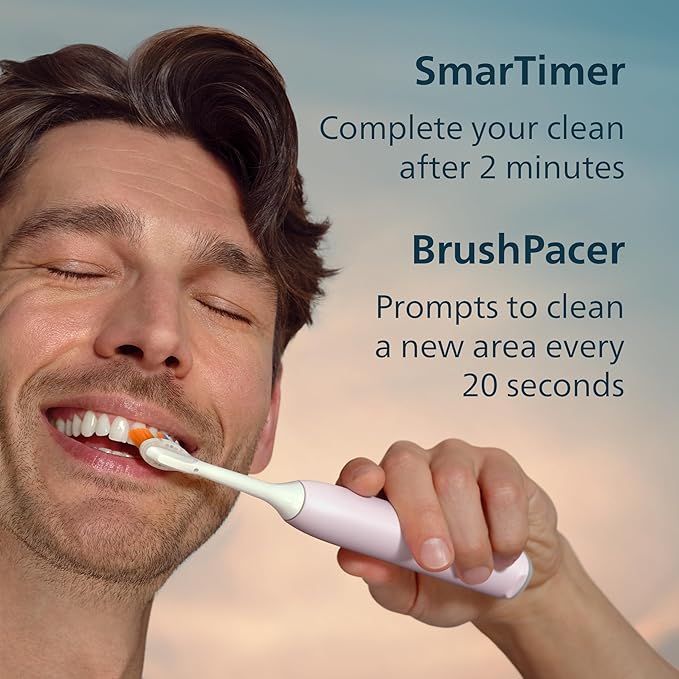 Philips Sonicare 7300 Series Electric Toothbrush - Next-Generation Sonicare Technology, Pressure Sensor, 12 Brushing Settings, SmarTimer, 21-Day Runtime, Travel Case, Light Pink, HX7422/04