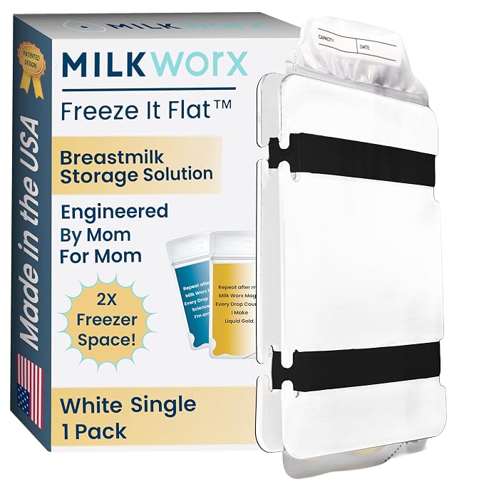 Freeze It Flat Breastmilk Freezer Organizer (White, Single 1pk) | Freezes breast milk bags flat for stacking, doubles freezer storage space, works with top milk bag brands, easy wipe clean