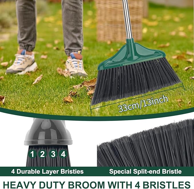 4 PCS Outdoor/Indoor Broom and 24" Commercial Dust Mop