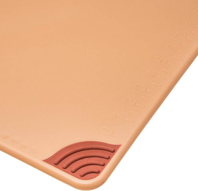 San Jamar Saf-T-Grip Plastic Cutting Board with Safety Hook, 18" x 24" x 0.5", Brown
