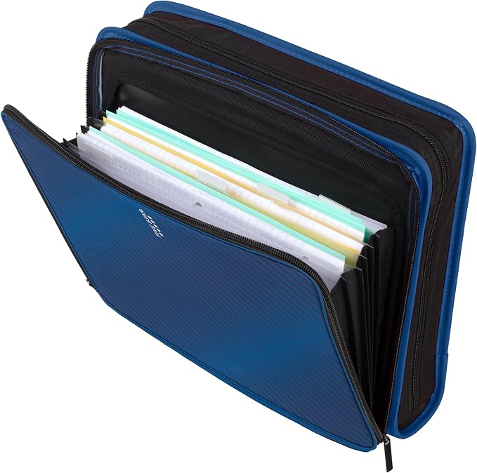 Five Star Zipper Binder,2 Inch 3-Ring Binder with Round Rings,5-Tab Expanding File,380 Sheet Capacity,Cobalt Blue (72534),(Pack of 4)