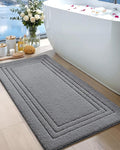 DEXI Bath Mats Bathroom Rug Non Slip Bathmat, 43x24 Dark Grey | Large Soft Microfiber Carpet, Washable, Absorbent Quick Dry for Shower Floor Sink