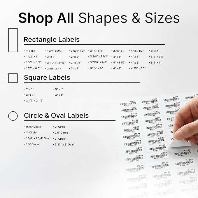 1.75" X 0.5" Matte White Return Address Labels (500 Sheets, 40000 Stickers) Mailing Labels for Envelopes, File Folder Stickers for Laser & Inkjet Printers - Spartan Industrial Template R002