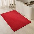 Triohero Large Bathroom Rugs Non Slip Washable Bath Rugs Super Absorbent Bathroom Rug Thin Quick Dry Low Pile Bath Mats, Red 36"x48"