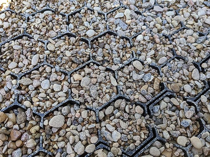Standartpark Vodaland Permeable Pavers - HexPave Grass & Gravel Permeable Paver System - 100% Recycled PPE Plastic Pavers, Handles 27,000 lbs, 1" Depth, 4350 s.f / 1464 Units