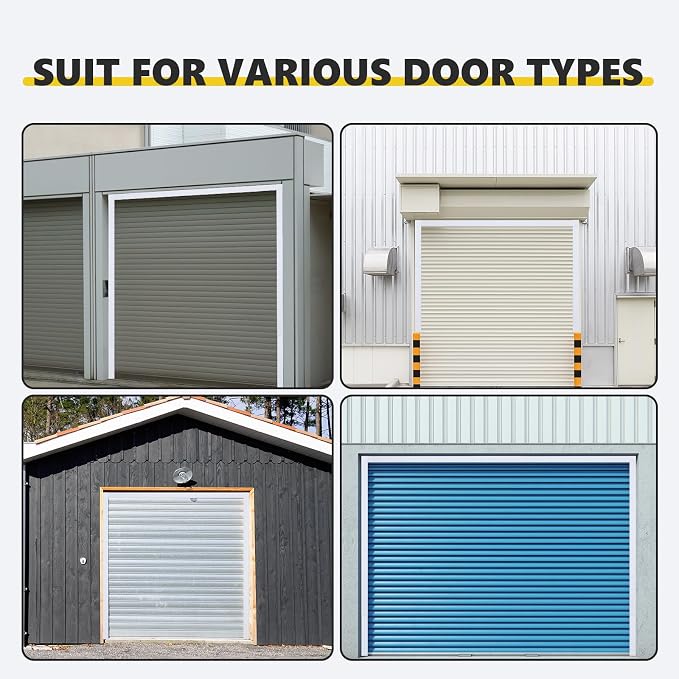 DoubleFill 10 x 10 ft Garage Door Brush Seal Kit, 3 Inch Roll up Door Seal with Aluminum Track, Heavy Duty Nylon Brush for Commercial Doors, Warehouse Barn, Energy Saving, Pest Proof, White