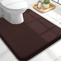 OLANLY Thick Memory Foam Bathroom Rugs 24x20, Absorbent Bath Mat, Brown | Soft Quick Dry Bath Rugs Mats, Non-Slip, Machine Washable Carpet for Bathroom Floor, Tub and Shower, Home Decor Accessories
