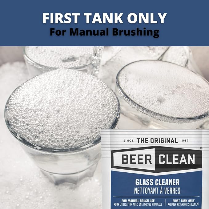 990221 Glass Cleaner for Manual Brushing, Restaurant Barware & Glass Cleaning System, Powder Packets, 0.5-Ounce (1 Packet)