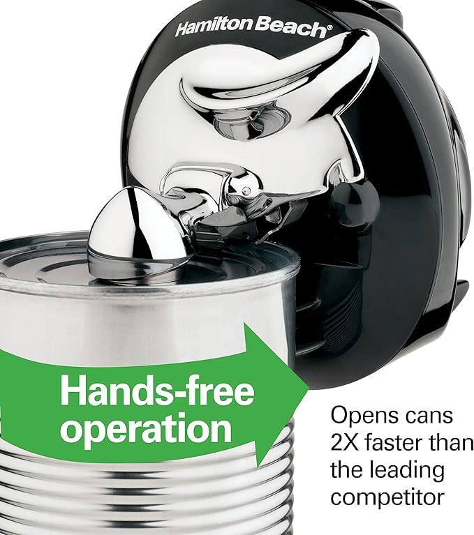 Hamilton Beach Walk 'n Cut Hands-Free Cordless Electric Can Opener | Automatic & Hand-Free | Rechargeable | Opens Any Size Can |Easy Clean Removable Blade | Black | 76501G