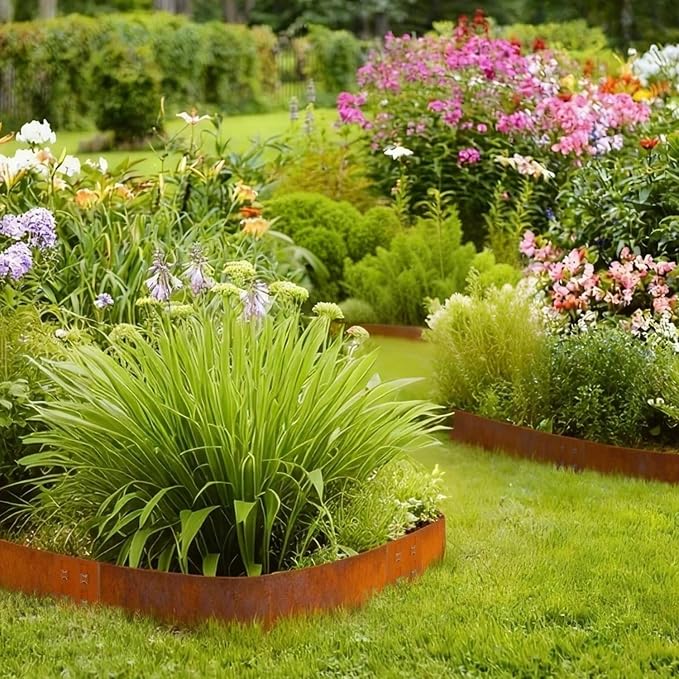 Corten Steel Landscape Edging 40" L x 6" H | Metal Landscaping Edging 6 pcs, Rusted, 6 Inch Tall, Metal Edging for Landscaping Border Edge for Garden, Yard, Lawn
