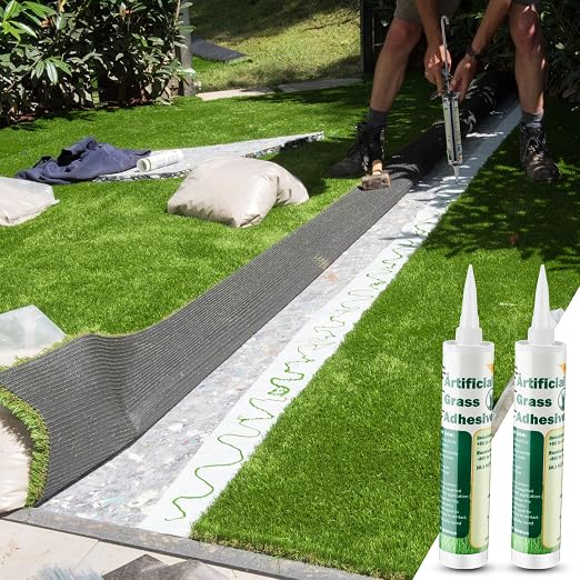 Threlaco 1 Tube Turf Glue for Artificial Grass 10 oz Artificial Turf Tape Grass Paint Concentrate Glue Carpet Adhesive for Synthetic Surfaces(No Caulk Gun)