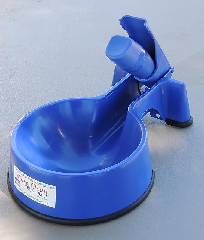 The Easy-Clean Auto-Fill Water Bowl For Dog with (5-Foot) Long Stainless Steel Hose, 32 ounces,Blue