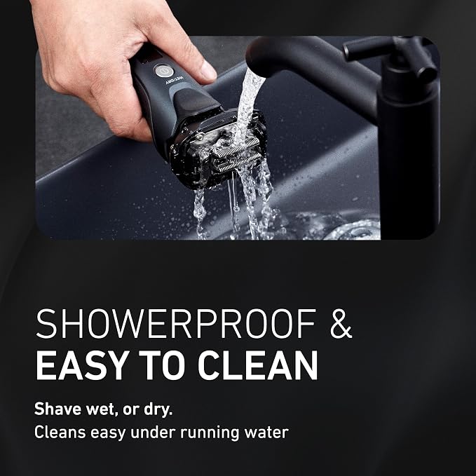 Panasonic Electric Razor for Men, Electric Shaver for Men, ARC5 with Premium Automatic Cleaning and Charging Station, Wet Dry Shaver, Cordless Razor, with Pop-Up Trimmer ES-LV97-K, Black