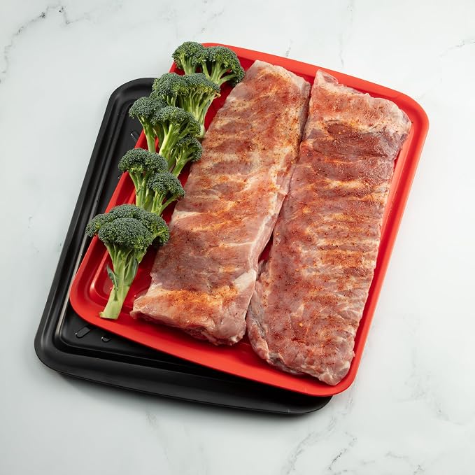 Cuisinart CPK-210 Grilling Prep and Serve Trays, Black and Red Large 18” x 14.5”