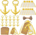 50 Pack Anchor Bottle Opener Favors Bottle Opener Party Favors Bulk | Ready to Gift, Durable Alloy, Organza Bags, Writable Gift Tags, Beach Wedding, Nautical Theme, Guest Keepsake