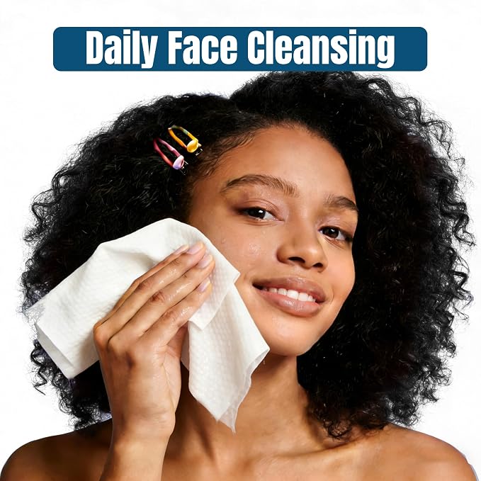 Ourmed Life Disposable Face Towels, 10 x 12 in XL Facial Towels, 180 Count | Clinically Tested, Reduce Redness, Skin Soothing, Sensitive Skin friendly, Biodegradable, Skincare, Women Cleansing,Absorbent