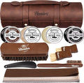 Leather Shoe Polish Kit - Birthday Gifts for Men, Dad, Shoe Shine Kit, Leather Boot Care Kit, Mens Gifts Ideas