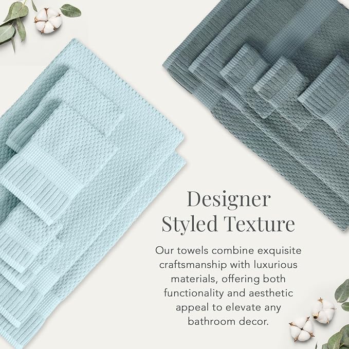 NY Loft 100% Cotton 2-Pack Oversized Bath Towel Set | Stormy | Quick-Dry | Two Oversized 35" x 70" Bath Towels / Bath Sheets | Super Absorbent | Designer-Styled Texture