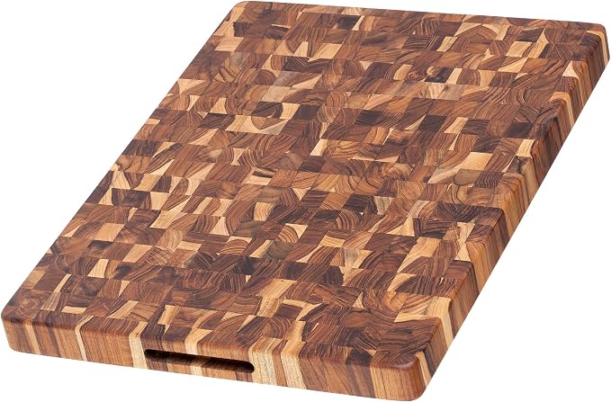 Teakhaus Butcher Block Cutting Board - Large Wooden Cutting Board - Holiday Gift Ideas for Men and Women - Gift-Ready End Grain Wood, Knife Friendly - FSC Certified