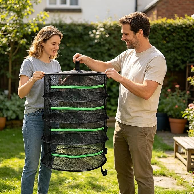 Simple to Open Drying Fabric Bag for Better Ventilation When Storing Foods or Drying Wet Laundry Outdoor Net