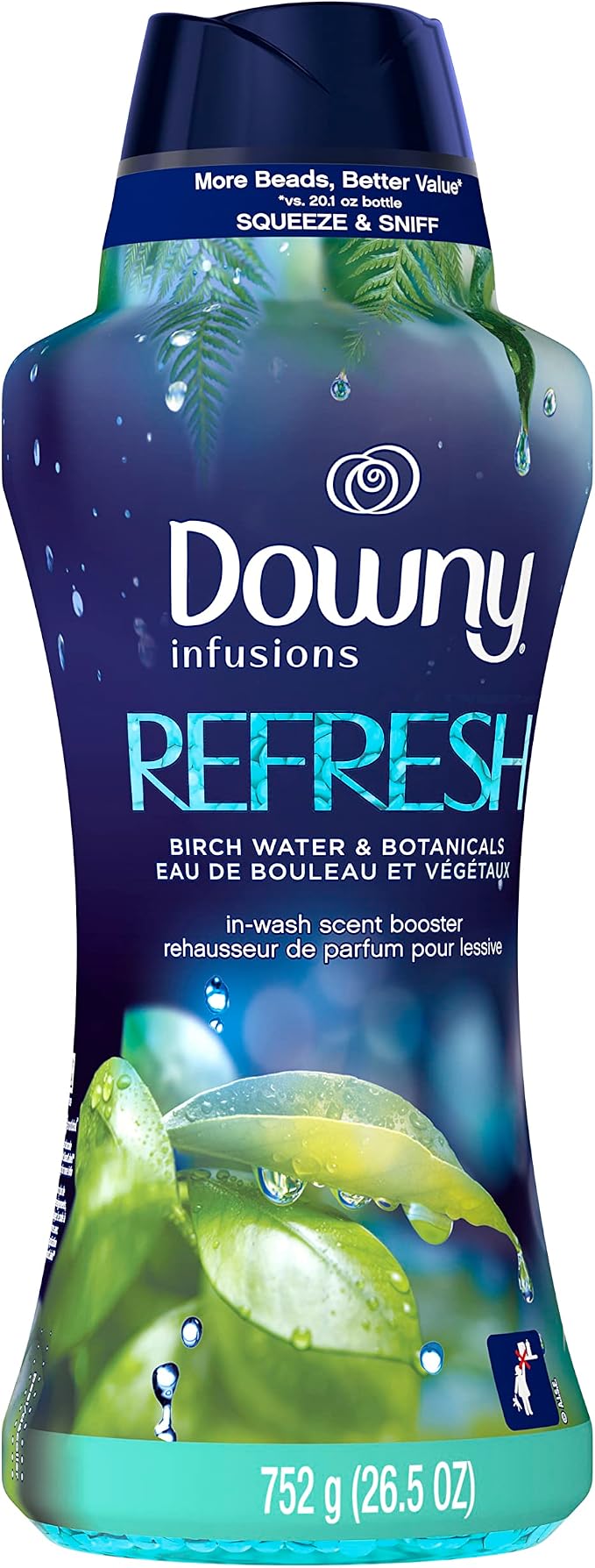 Downy Infusions Laundry Scent Booster Beads, Refresh, Birch Water & Botanicals, 26.5 oz