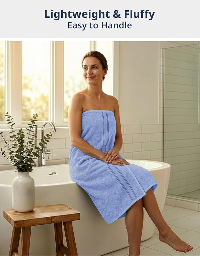 LANE LINEN Bath Sheet - Zero Twist - 4 Pack (35"x66") Towels - Soft & Super Absorbent - Hotel Collection Oversized Bath Towel Sets - Upgrade Your Daily Routine to a spa-Like Retreat - Cerulean Blue