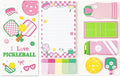 Xqumoi I Love Pickleball Sticky Notes Set - 550 Sheets - Cute Pink Pickleball Self-Stick Notes Pads Sports Divider Tabs Bundle Writing Memo Pads Back to School Office Supplies Small Gift
