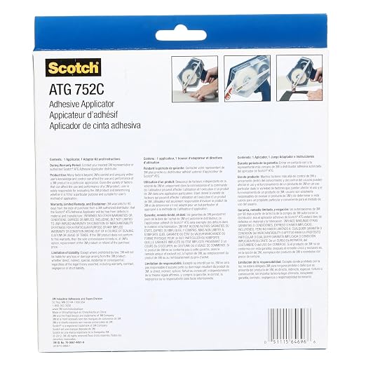 3M Scotch ATG 752C Adhesive Applicator, 1/2 in and 3/4 in Wide Rolls