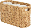 Toilet Paper Storage Basket, Water Hyacinth Wicker Storage Holder for 6 Rolls Toilet Paper with Built-in Handles