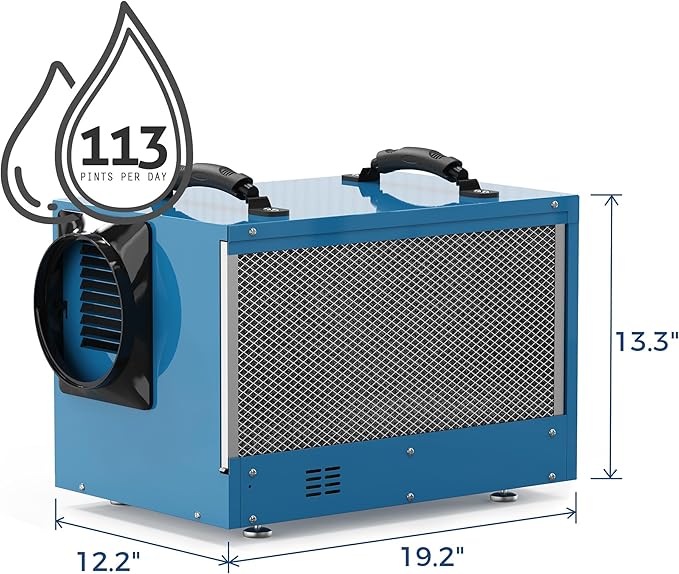 ALORAIR Commercial Dehumidifier 113 Pint, with drain Hose for Crawl Spaces, Basements, Industry Water Damage Unit, Compact, Portable, Auto Defrost, Memory Starting, 6 Years Warranty, Sentinel HD55