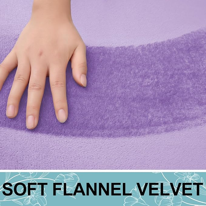 Smiry Memory Foam Bath Mat 36x24, Extra Soft and Absorbent Bathroom Mats, Non Slip Washable Carpet for Floor, Shower and Tub, Purple