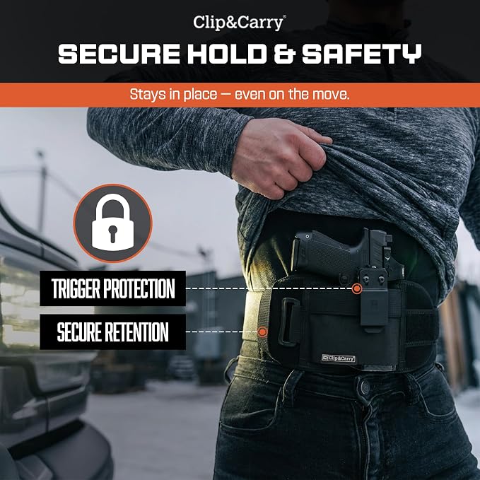 Clip & Carry STRAPT-TAC Belly Band Holster, Use with Any IWB Kydex Gun Holster for Concealed Carry (kydex Holster not Included)