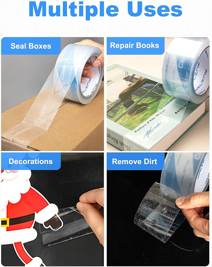JARLINK 2 Dispenser Guns with 2 Rolls Tape Bundle with Clear Packing Tape (18 Rolls) for Shipping Packaging Moving Sealing