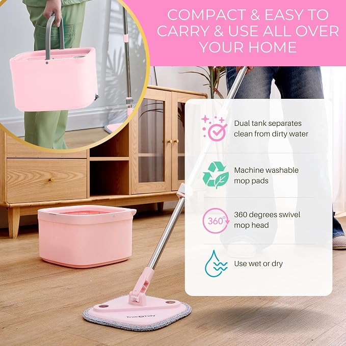 Heavy Duty Mop for Floor Cleaning Separates Clean from Dirty Water