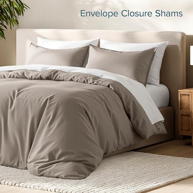 Bare Home Bedding Duvet Cover Extra Long Size - Premium 1800 Super Soft Collection - Lightweight, Cooling - Soft Breathable Bedding Duvet Cover (Twin/Twin XL, Khaki)