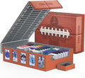 Kabinka Football Card Storage Box with Window Display, 5-Row Sport Card Storage Box, 3900+ Card Deck Box for Football Sports Card TCG, 5 Top Loaders, 5 Stoppers, 48 Dividers, 1 Dice Tray(Football 1)