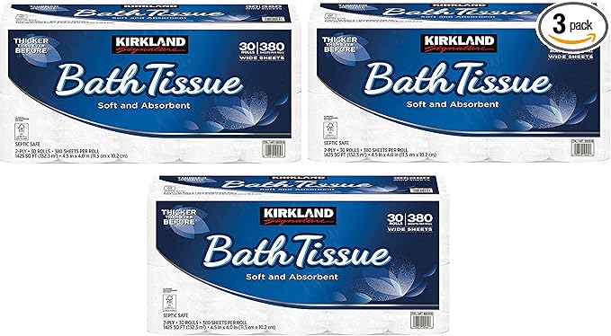 Kirkland Signature Bath Tissue, 2-Ply, 425, 3 Pack (30 count)
