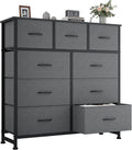 OLIXIS 9 Drawers Storage Organizers Units, Closet Organizers and Storage for Clothes, Fabric Storage Drawer for Living Room, Chest of Dresser in 39.4" D x 11.8" W x 39.9" H, Grey