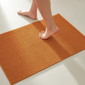 TYUU Bathroom Rugs Non Slip Washable, Super Absorbent Thin Bath Mat Small Quick Dry Low Pile Bathroom Rug, Orange 20"x30"