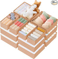 Criusia Drawer Organizer Clothes, 21 Pack Dresser Organizer for Baby Clothes, Underwear, Sock - Foldable Closet Organization and Storage Dividers Bins for Nursery, Bedroom (Brown)