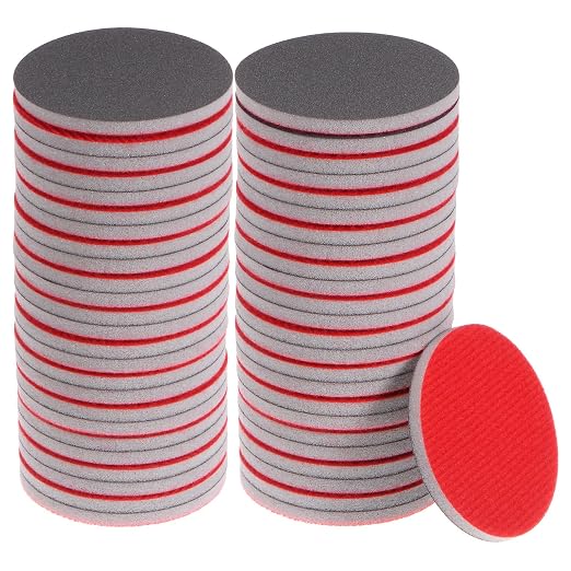 uxcell 50pcs 800 Grit Sanding Sponge 3 Inch Hook and Loop Sponge Sanding Disc Wet/Dry for Car Wood Drywall Metal